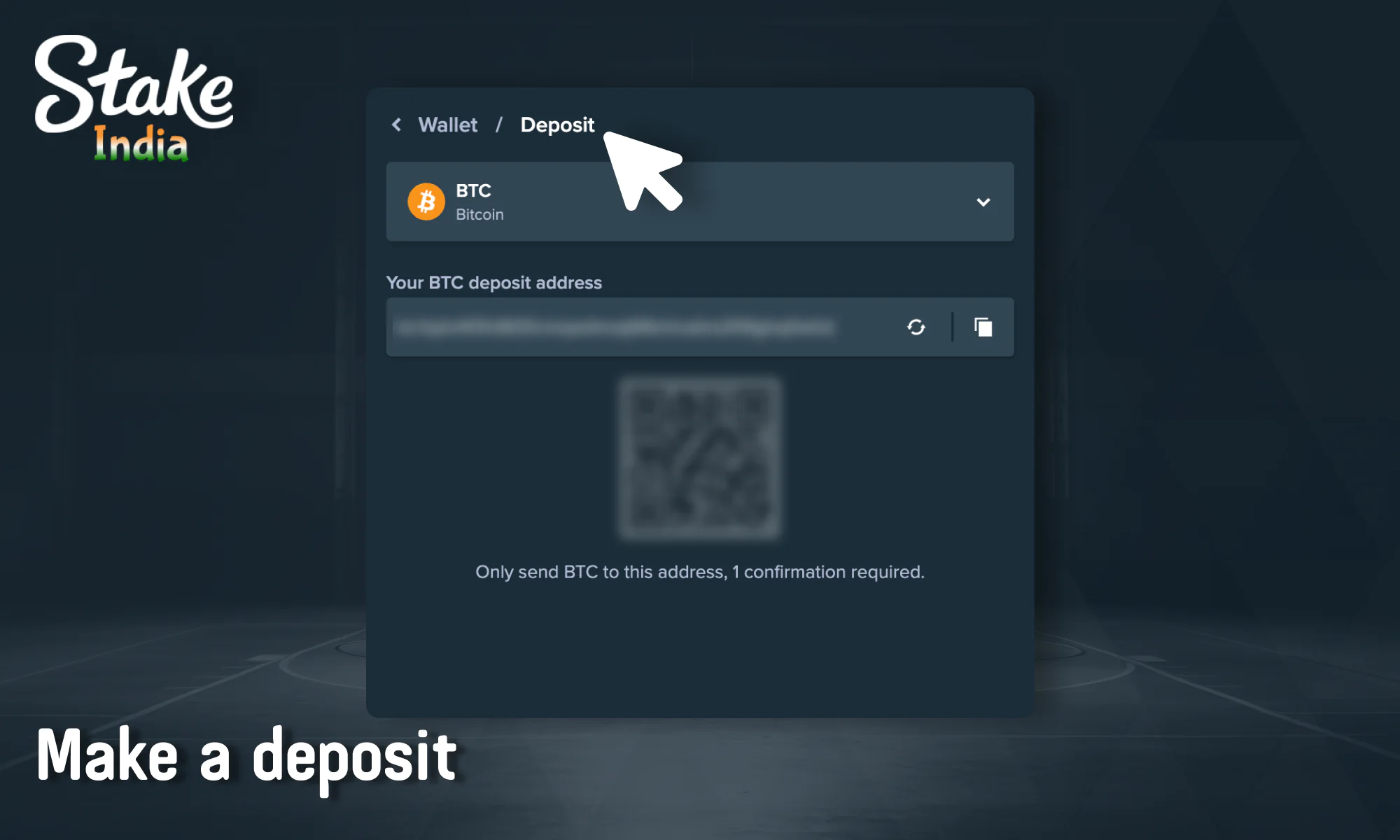 Top up your balance to bet at Stake in India